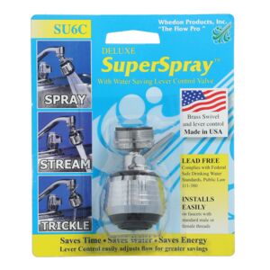 Whedon Deluxe SuperSpray Aerator with Lever Control Valve Chrome Whedon Deluxe SuperSpray Aerator with Lever Control Valve Chrome